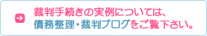 裁判手続きの実例については、債務整理・裁判ブログをご覧下さい。